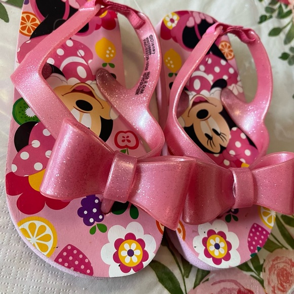 Disney Minnie Mouse Girls Flip Flops - Picture 1 of 7